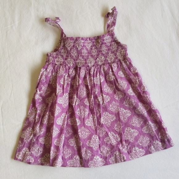 carter's purple medallion print shirred top cotton summer dress 6 months baby - Picture 5 of 5